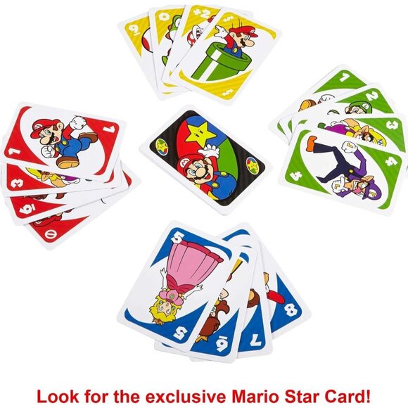 Mattel Games UNO Super Mario Card Game for Kids Adults Families & Game Nights - Picture 5 of 7